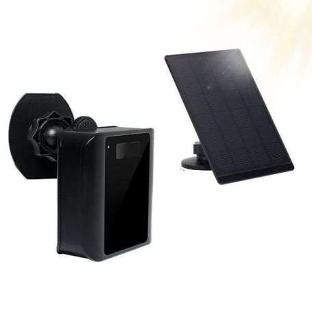 Caméra Espion pour extérieur 1080P HD Wi-Fi PIR Vision de nuit et panneau solaire