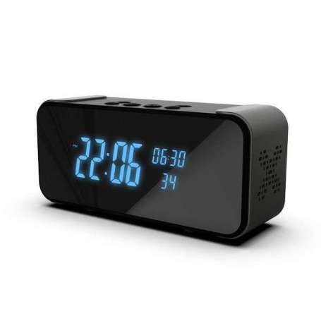 Réveil numérique caméra espion cachée 4K Wifi audio bidirectionnel et enceinte Bluetooth 