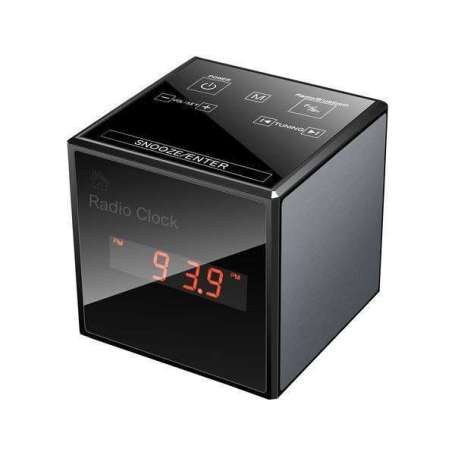 Réveil écran tactile caméra espion Ultra HD 2K Wi-Fi Radio FM et Haut-parleur Bluetooth