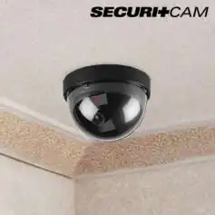 Caméra factice dôme à piles avec lumiere LED
