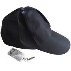 Casquette noire caméra espion 4Go avec télécommande
