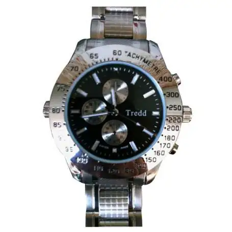 Montre caméra espion 4Go de mémoire bracelet en métal quadrillé