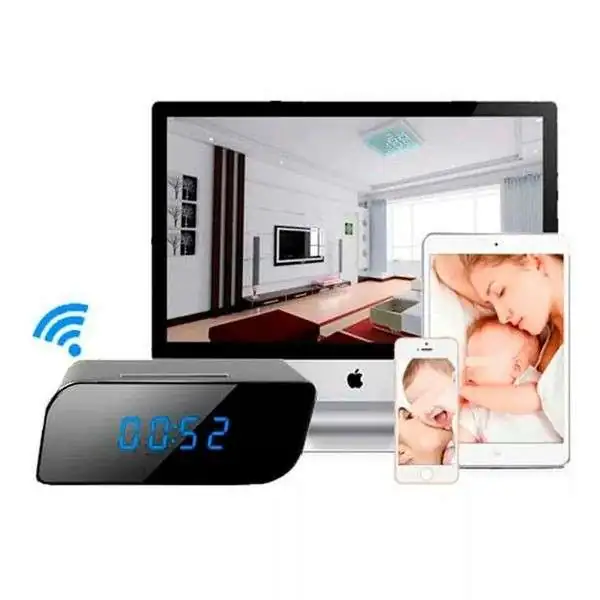 Réveil Mini Caméra Espion Wifi Full HD Surveillance Vision