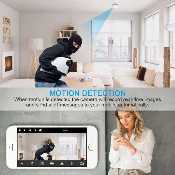 Détecteur De Fumée Caméra Espion 1080p Caméra Cachée Ir Mouvement