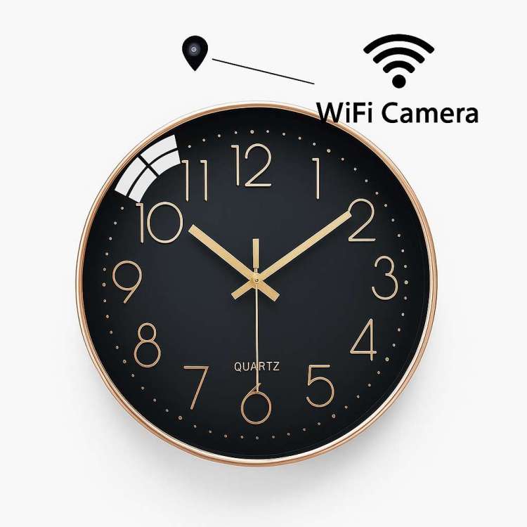 Une surveillance discrète derrière une horloge murale à caméra espion HD 1080P Wifi